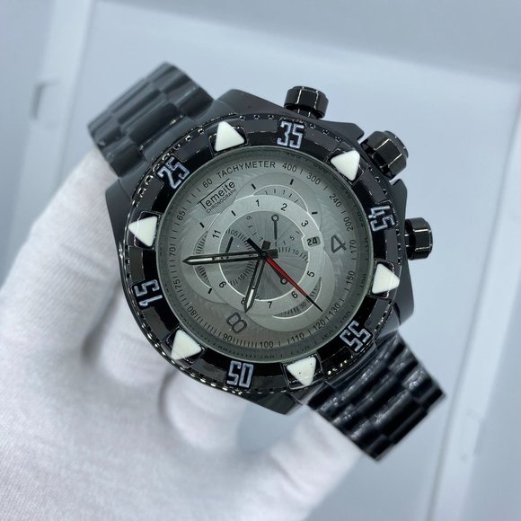 Temeite Black Watch  Luxury Brand Big Dial Gold Men Wristwatches - Picture 2 of 5